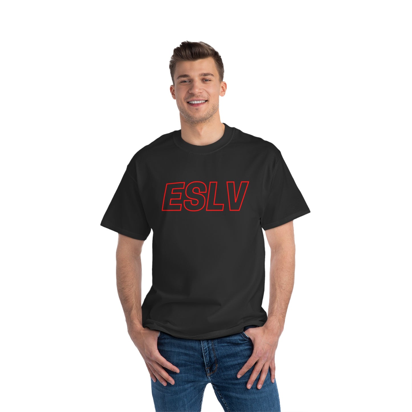 "Beefy-T® ESLV" Red Logo T-Shirt