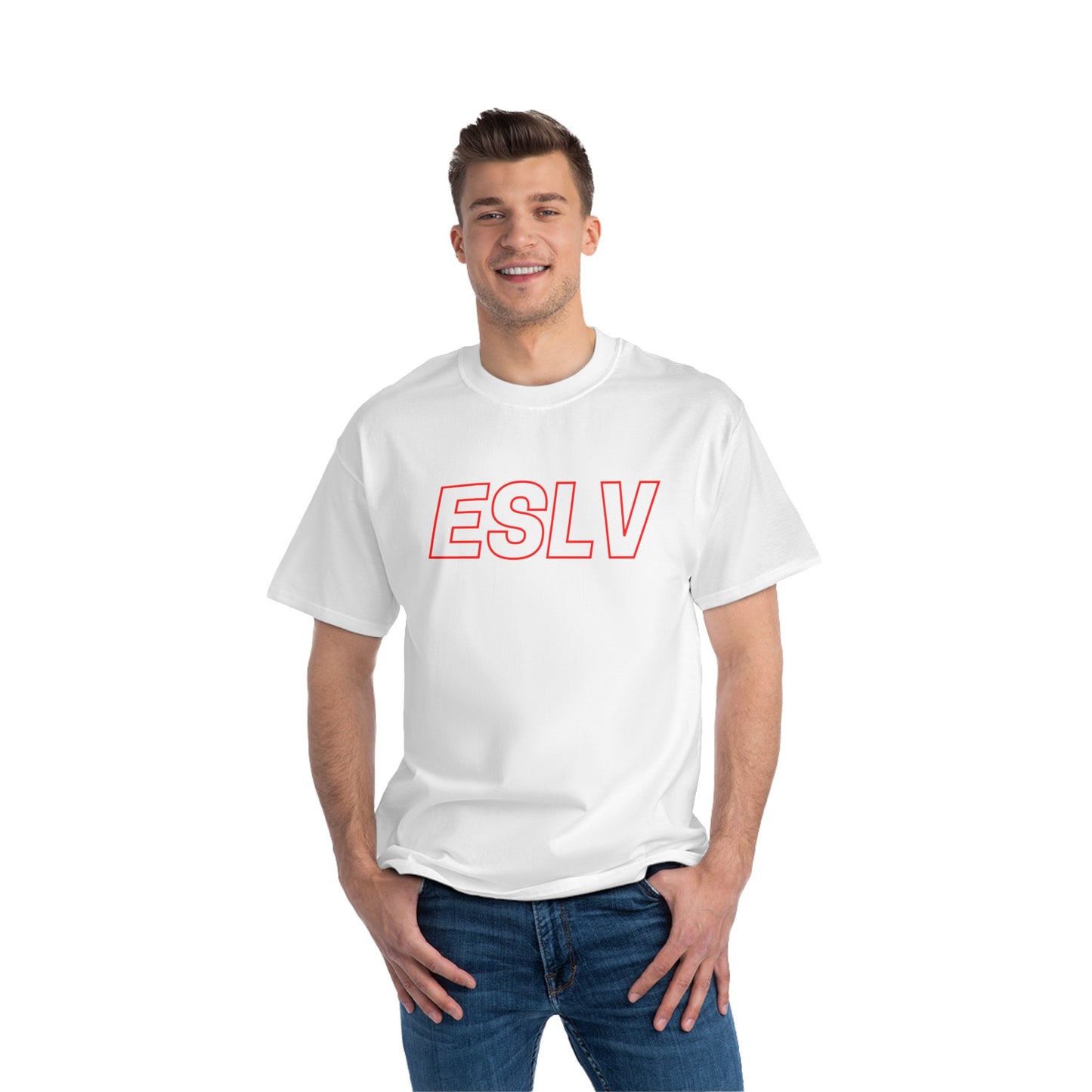 "Beefy-T® ESLV" Red Logo T-Shirt